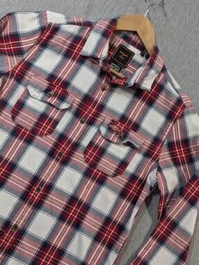 Superdry Flannel Plaid Shirt Men's Medium Red White